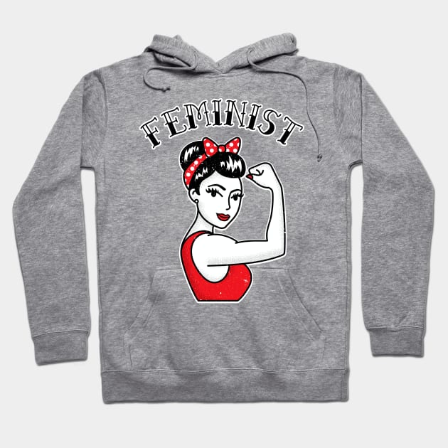 Cute Feminist Latina Rosie the Riveter Tattoo Hoodie by PUFFYP